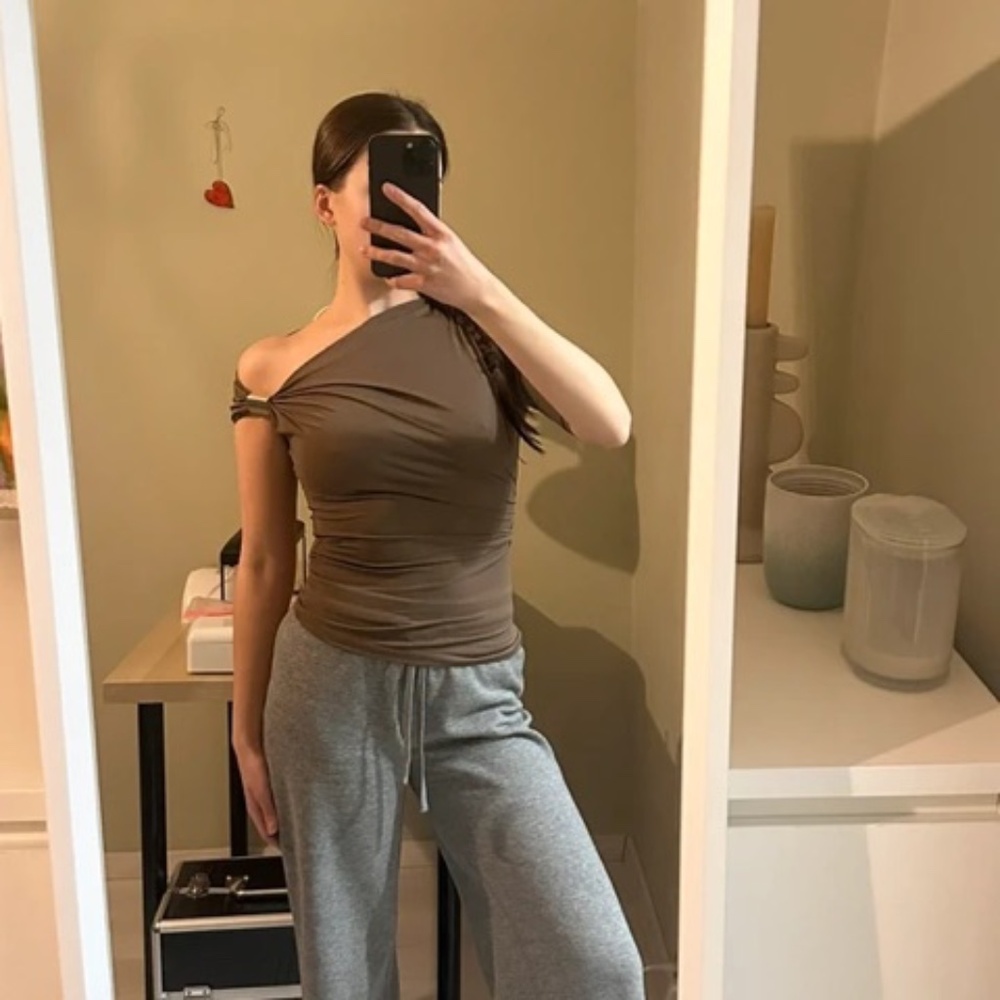 Bershka brown tank top